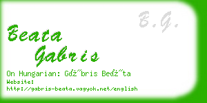 beata gabris business card